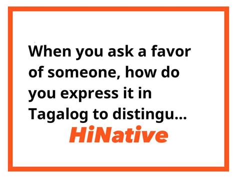 Favor in Tagalog .
